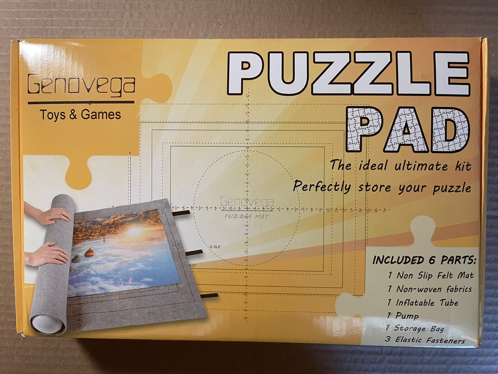 image-JIGSAW PUZZLE STORE TRAVEL GENOVEGA TOYS + GAMES W/STORAGE BAG + INFLATING PUMP