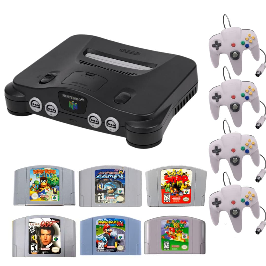image-Nintendo 64 N64 Console Bundle System You Choose! 1-4 Controllers + Games Mario