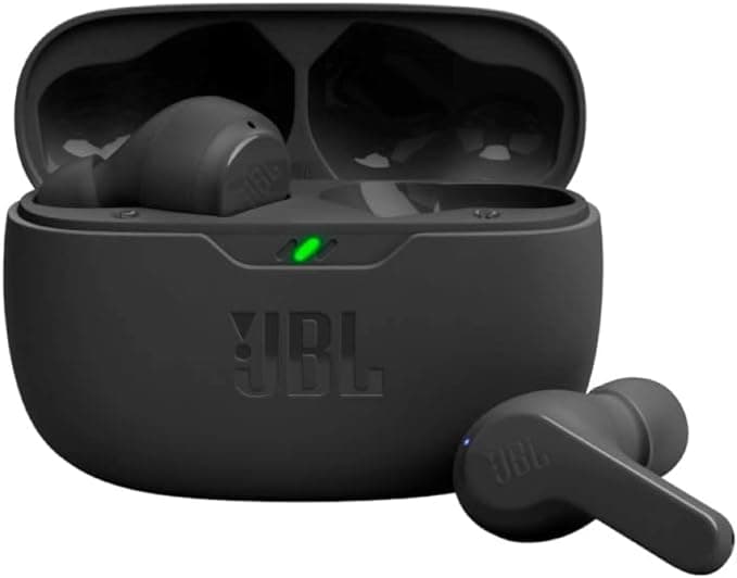 image-JBL Vibe Beam - True Wireless JBL Deep Bass Sound Earbuds, Bluetooth 5.2, Water & Dust Resistant, Hands-free call with VoiceAware, Up to 32 hours of battery life (Black)