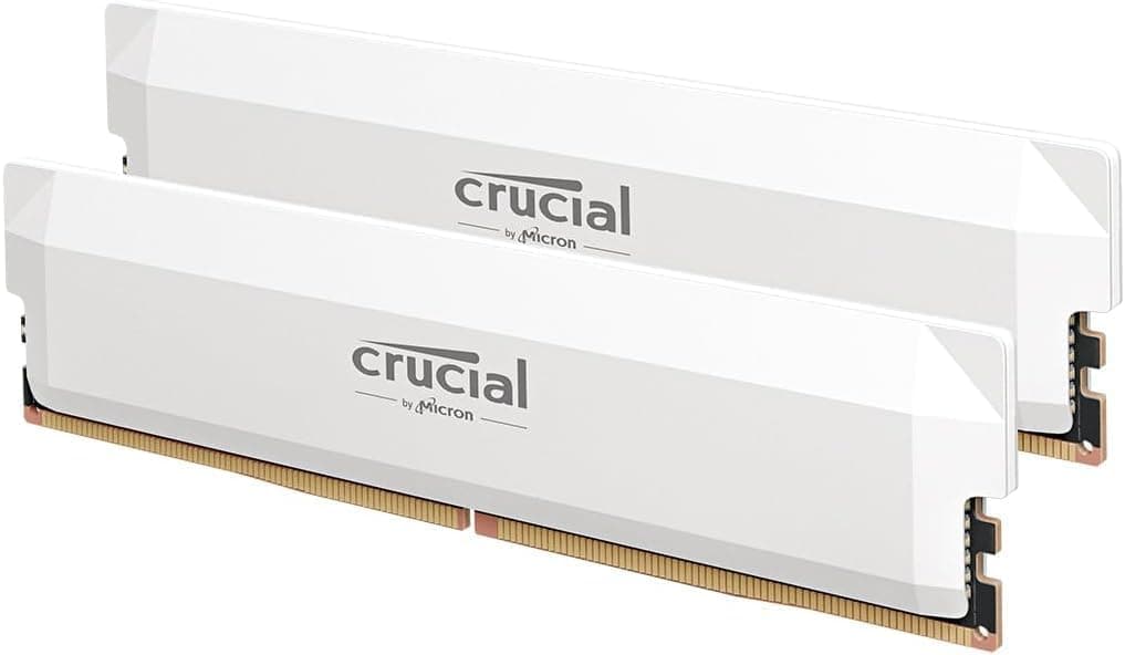 image-Crucial Pro DDR5 RAM 32GB Kit (2x16GB) 6400MHz CL38, Overclocking Desktop Gaming Memory