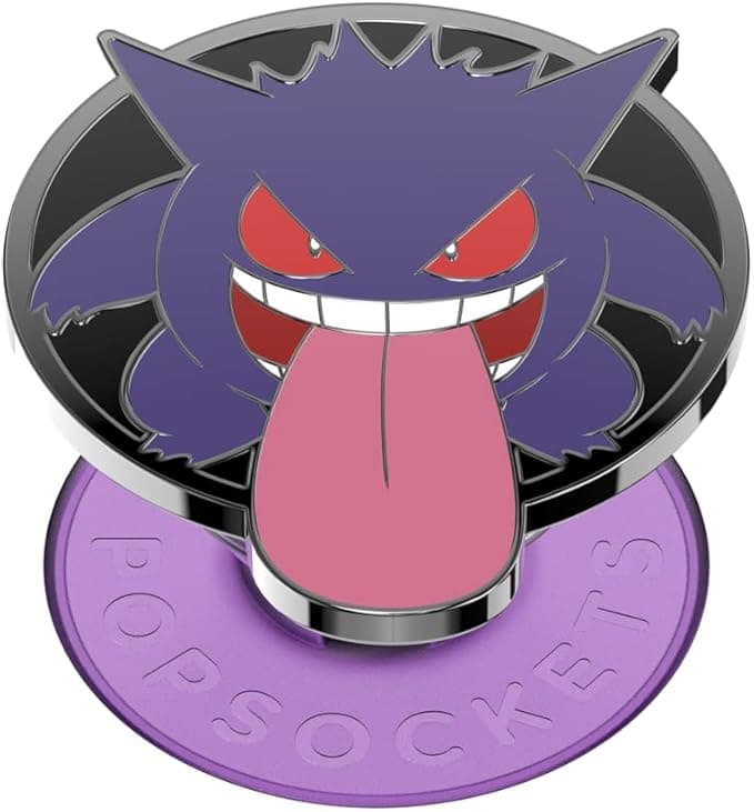 image-PopSockets Phone Grip with Expanding Kickstand, Adhesive Grip, Enamel, Pokemon - Glow in The Dark Gengar Night Shade