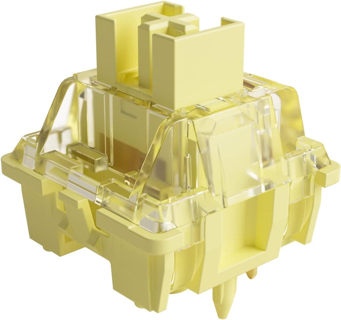 image-Akko V3 Creamy Yellow Pro Keyboard Switch with Dustproof Stem for Mechanical Gaming Keyboard, 5-Pin 50gf Linear Switches (45pcs)