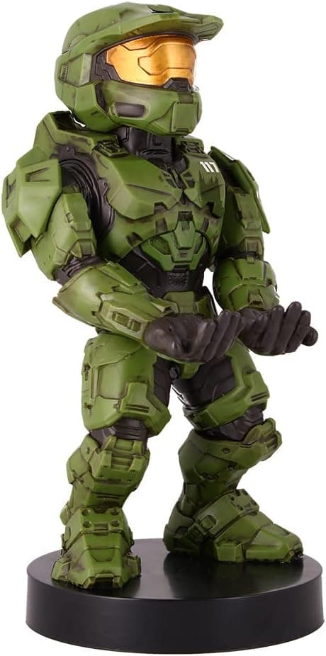 image-Exquisite Gaming: Halo: Master Chief - Mobile Phone & Gaming Controller Holder, Device Stand, Cable Guys, Xbox Licensed Figure, Green