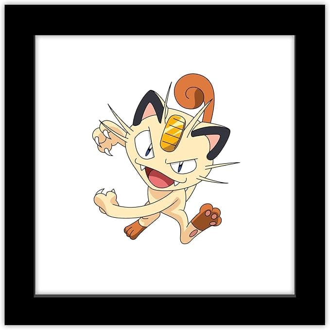 image-Trends International Gallery Pops Pokemon - Meowth Wall Art Wall Poster, 12 x 12, Black Framed Version