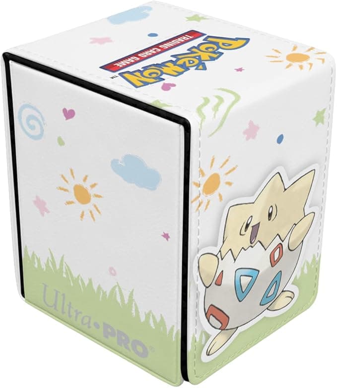 image-Ultra Pro - Togepi Alcove Flip Deck Box for Pokémon, Card storage solutions, durable box, deck organization, secure protection, stylish holder, playful artwork, Collectors storage