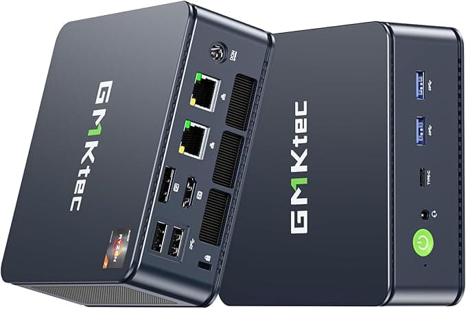 image-GMKtec M5 Plus Gaming Mini PC Ryzen 7 5825U (Upgraded 5700U), 32GB RAM 1TB SSD Dual NIC LAN 2.5GbE Desktop Computers, Triple 4K Display, WiFi 6E, USB3.2, USB-C, BT 5.2, DP, HDMI 2.0