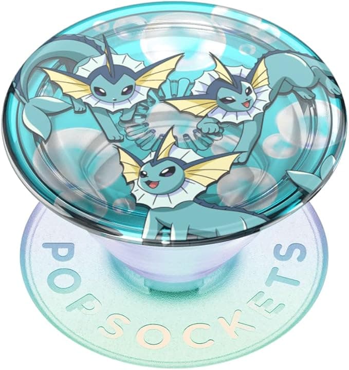 image-PopSockets Phone Grip with Expanding Kickstand, Adhesive Grip, Pokémon - Vaporeon Bubbles