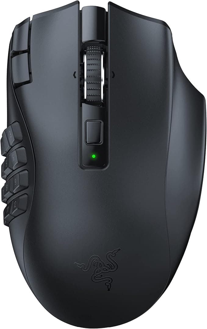 image-Razer Naga V2 HyperSpeed Wireless MMO Gaming Mouse: 19 Programmable Buttons - HyperScroll Technology - Focus Pro 30K Optical Sensor - Mechanical Mouse Switches Gen-2 - Up to 400 Hr Battery Life