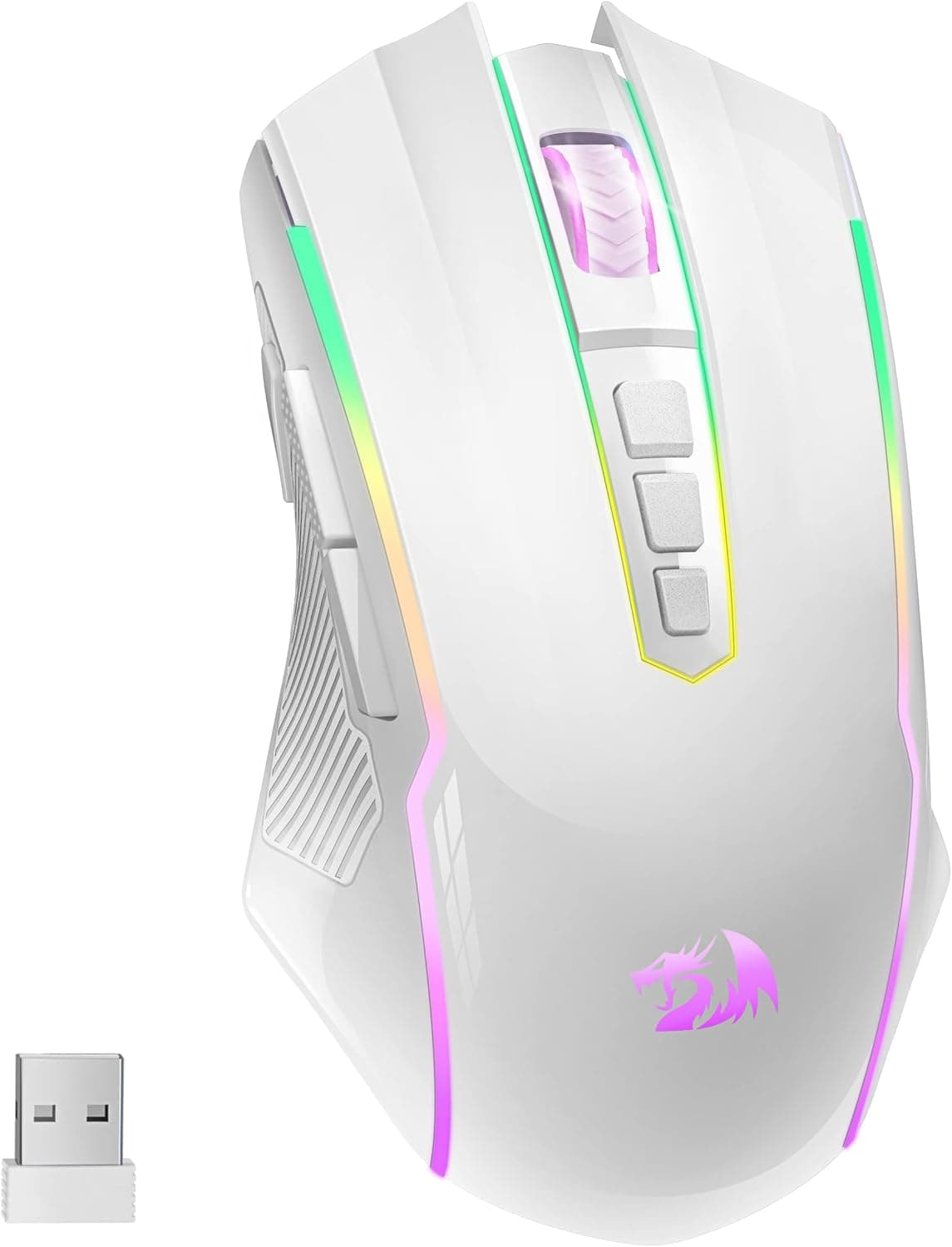image-Redragon Wireless Gaming Mouse with RGB Backlit, 8000 DPI,