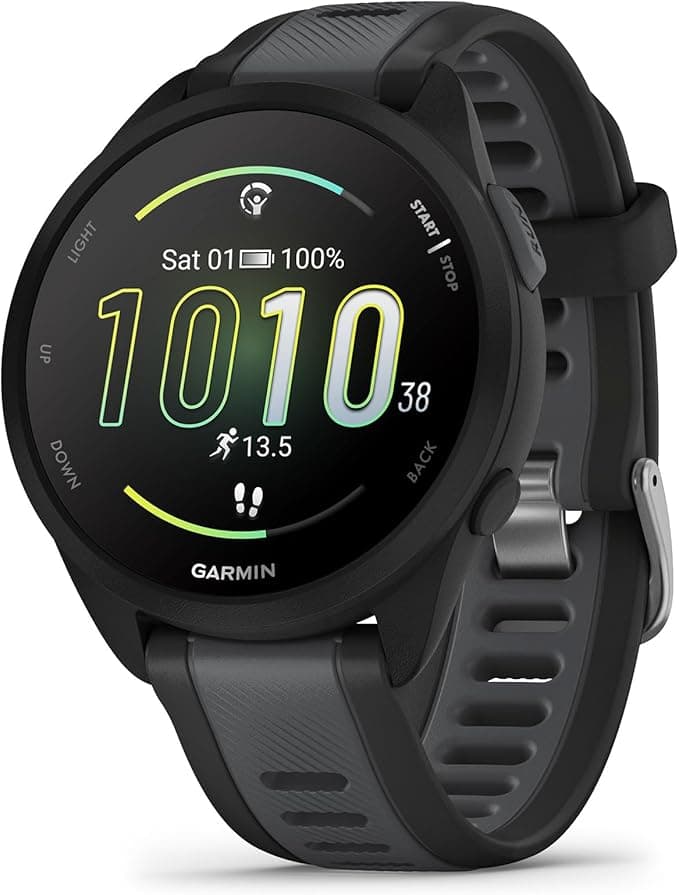 image-Garmin Forerunner 165, Running Smartwatch, Colorful AMOLED Display, Training Metrics and Recovery Insights, Black