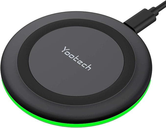 image-Yootech Wireless Charger,10W Max Fast Wireless Charging Pad Compatible with iPhone 16e/16/16 Plus/16 Pro Max/15/14/13/SE 2022/12/11/X/8,Samsung Galaxy S22/S21/S20,for AirPods Pro 2(No AC Adapter)