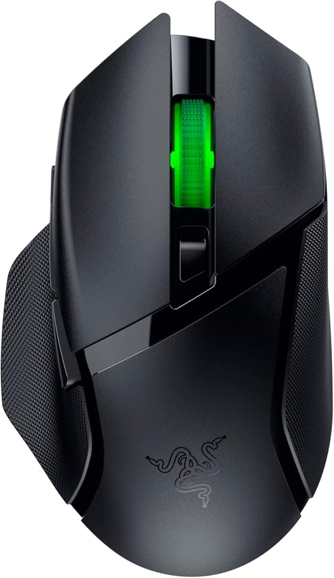 image-Razer Basilisk V3 X HyperSpeed Customizable Wireless Gaming Mouse: Mechanical Switches Gen-2-5G Advanced 18K Optical Sensor - Chroma RGB 9 Programmable Controls 535 Hr Battery Classic Black