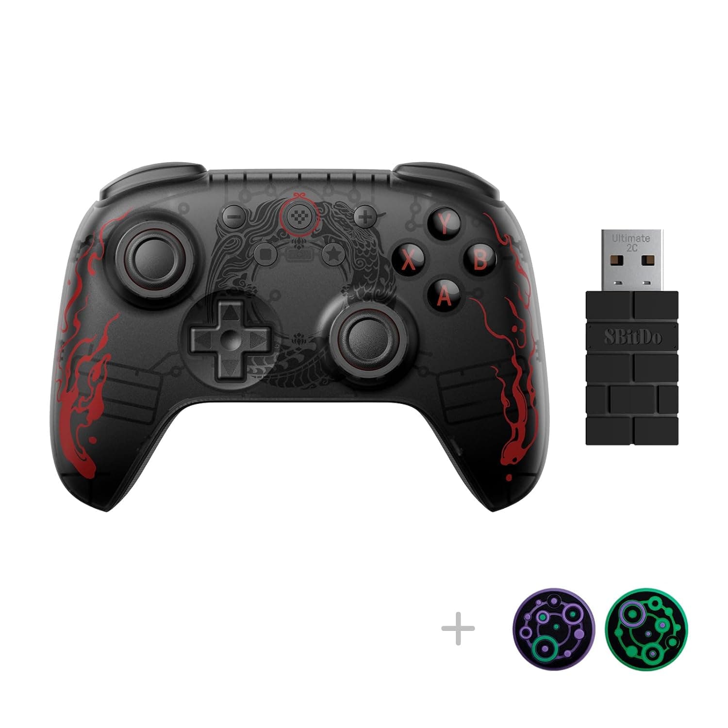 image-8Bitdo Ultimate 2C Hall Effect Joysticks and Hall Triggers Wireless Controller for Windows PC and Android, with Remappable L4/R4 Bumpers, Turbo function & Rumble vibration - Black Myth: Wukong