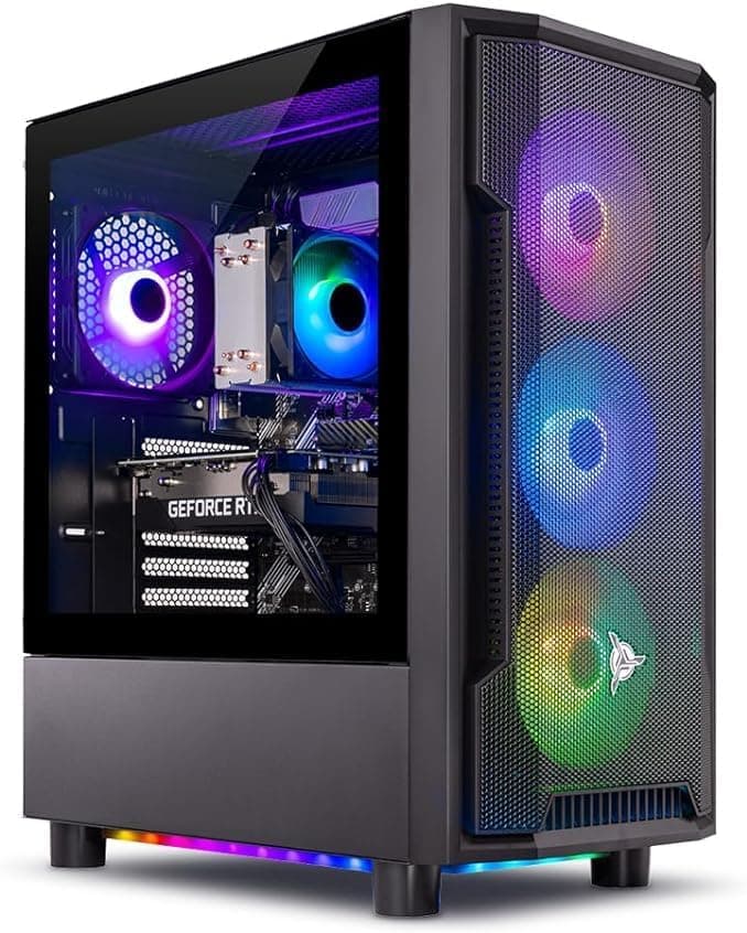 image-Skytech Shadow Gaming PC Desktop, Intel i5 13400F 2.5 GHz (4.6GHz Turbo Boost), NVIDIA RTX 4060 8GB GDDR6, 1TB SSD, 32GB DDR5 RAM 5200 RGB, 650W Gold PSU, Wi-Fi, Win 11 Home, AR Feature on Mobile