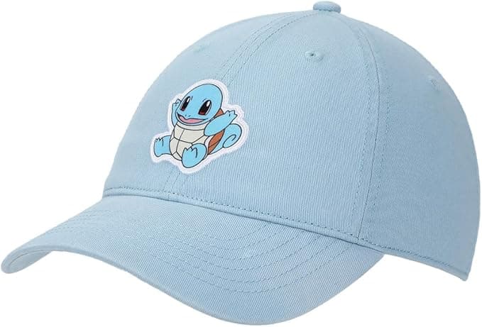 image-Pokémon Squirtle Printed Patch Blue Unstructured Baseball Cap