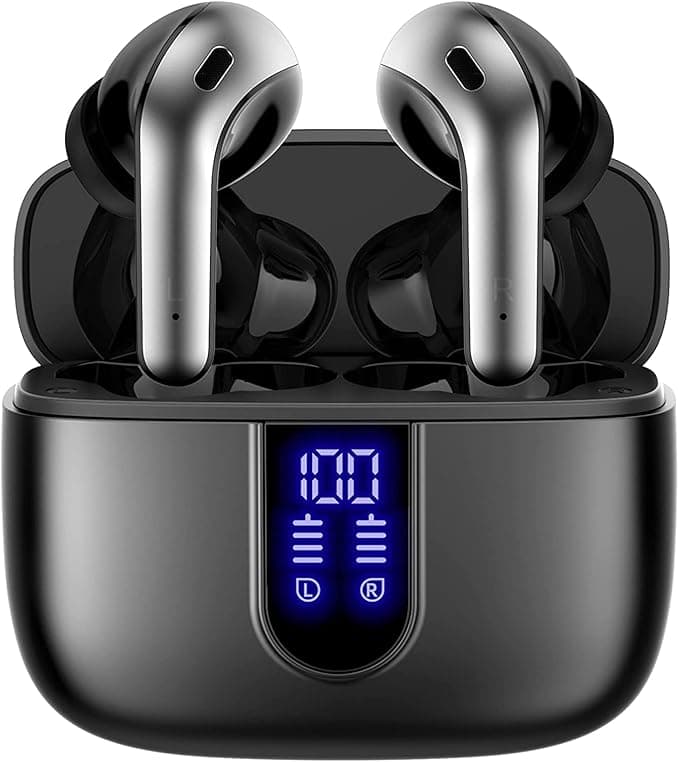 image-TAGRY Bluetooth Headphones True Wireless Earbuds 60H Playback LED Power Display Earphones with Wireless Charging Case IPX5 Waterproof in-Ear Ear buds with Mic for TV Smart Phone Laptop Computer Sports