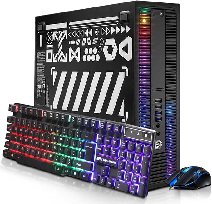 image-HP RGB Gaming Desktop Computer, Intel Quad Core I5-6500 up to 3.6GHz, GeForce GTX 750 Ti 4G, 16GB DDR4, 512G SSD, RGB Keyboard & Mouse, 600M WiFi & Bluetooth, Win 10 Pro (Renewed)