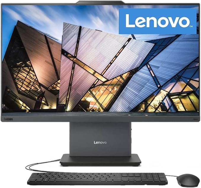 image-Lenovo ThinkCentre AIO 24 FHD IPS All-in-One Computer, 13th Gen Intel Processor up to 4.4 GHz, 16GB DDR5 RAM, 512GB PCIe SSD, Wi-Fi 6, USB-C, HDMI in&Out, KB&Mouse, Windows 11 Pro