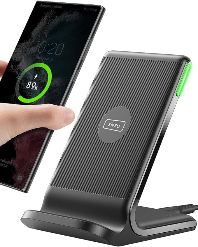 image-INIU Wireless Charger, 15W Fast Qi Certified Wireless Charging Station with Sleep-Friendly Adaptive Light Compatible with iPhone 16 15 14 13 Pro XS 8 Plus Samsung Galaxy S25 S24 S23 Note 20 Google etc