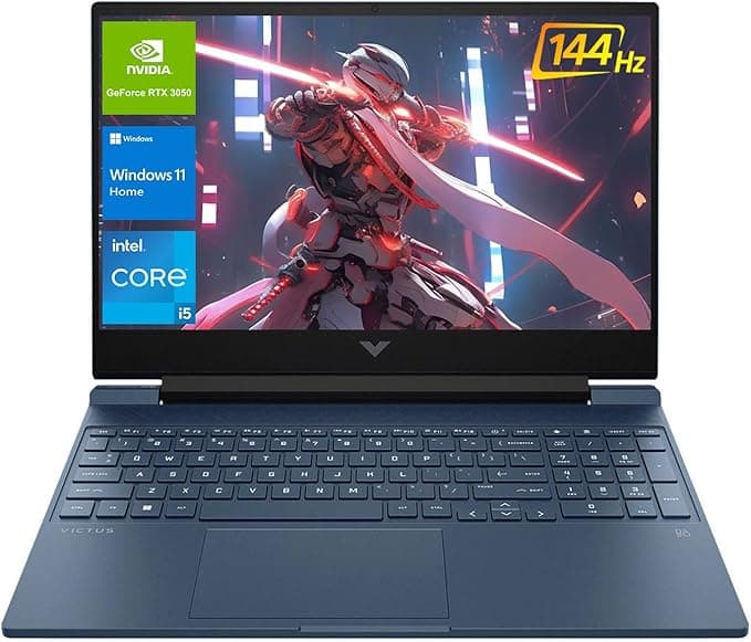 image-HP Victus 15.6 i5 Gaming Laptop, 15.6" FHD 1920*1080 144Hz, Intel Core i5-12450H, NVIDIA GeForce RTX 3050, 32GB RAM, 1TB SSD, Backlit KB, Touchpad, SD Card Reader, Webcam, HDMI, Wi-Fi 6, W11 H, Blue