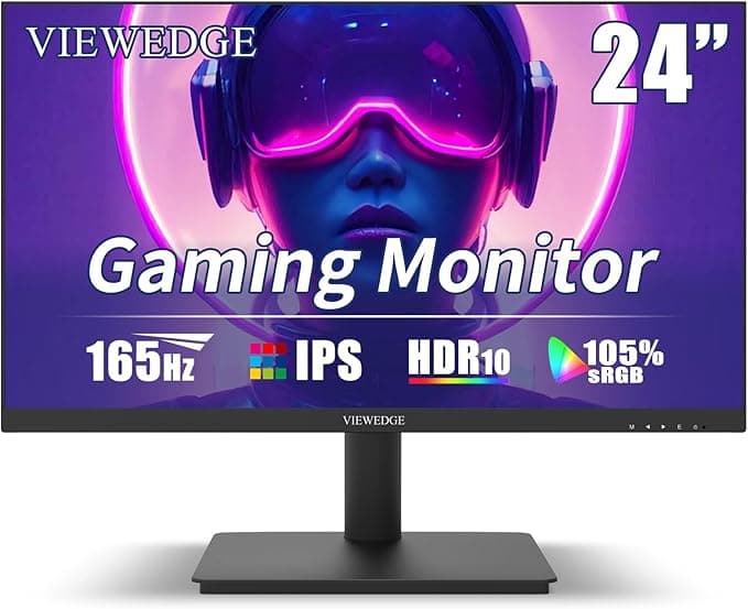 image-24 Inch Gaming Monitor with 165hz/144hz, IPS 1ms, FHD 1080p and HDR 10 | PC Computer Monitor with 105% sRGB, Bluelight Filter, 2 HDMI & 1 DP Port, Support Freesync and Wall Mounted