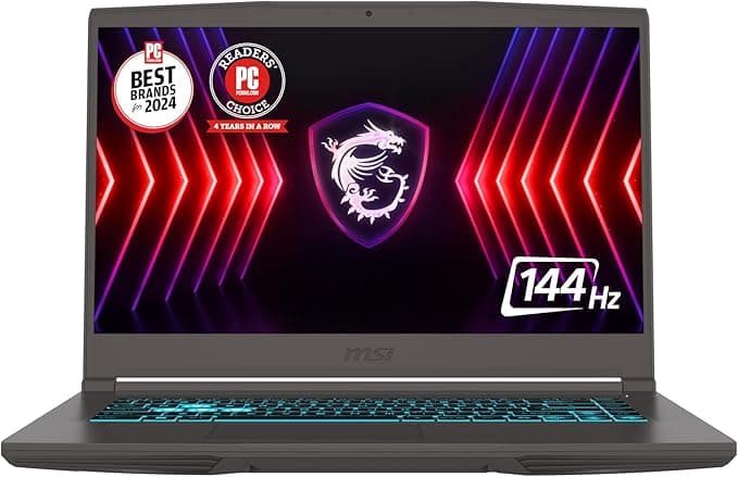 image-MSI Thin 15 15.6” 144Hz FHD Gaming Laptop: Intel Core i7-13620H, NVIDIA Geforce RTX 4050, 16GB DDR4, 512GB NVMe SSD, WiFi 6E, Win 11: Black B13VE-2678US