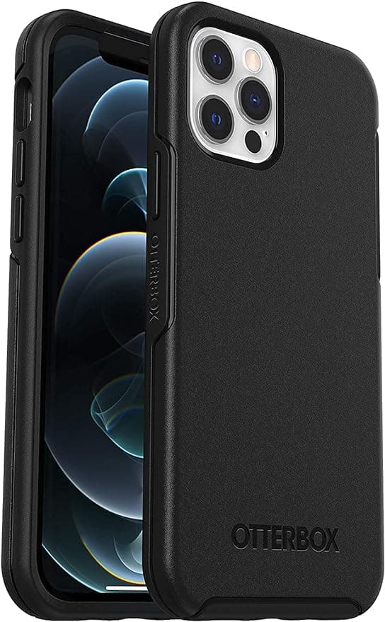 image-OtterBox Symmetry Case for iPhone 12 / iPhone 12 Pro, Shockproof, Drop Proof, Protective Thin Case, 3X Tested to Military Standard, Antimicrobial Protection, Black