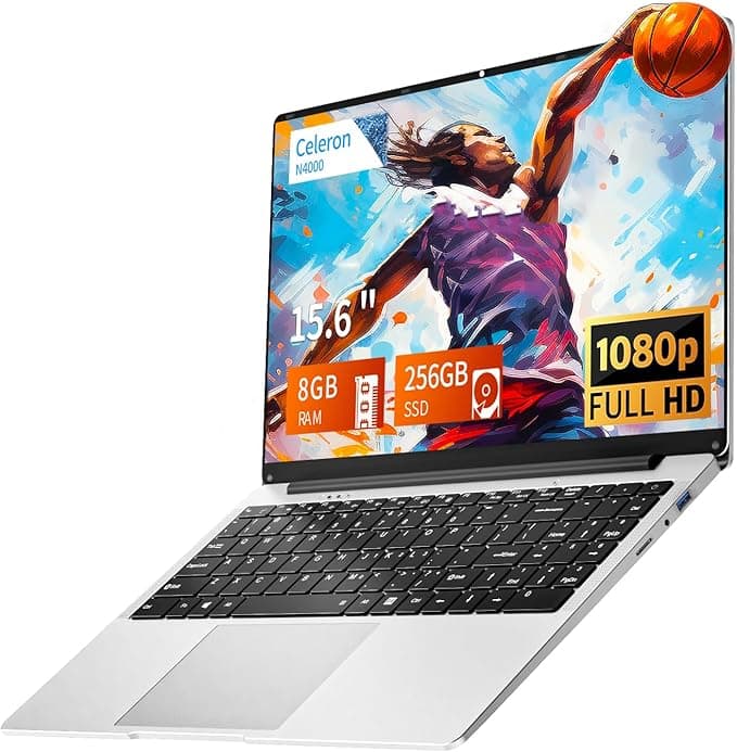 image-Gaming Laptop,15.6 inch Traditional Laptops N4000, Laptop with 8 GB RAM, 256 GB SSD, Slim Light Netbook WiFi5 Mini-HDMI 180 Angle Opening BT5.0, USB3.0, Thin and Light Laptop For Student Business Work