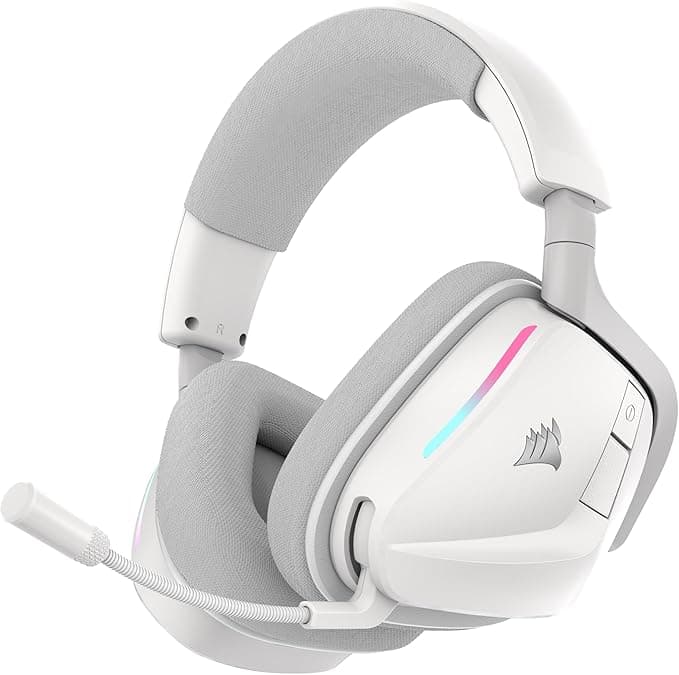 image-Corsair Void v2 Wireless Gaming Headset with Bluetooth for PC, PS5, PS4, Switch, Mobile – Dolby Atmos, 70 Hr Battery, Dual Wireless, Lightweight, Fast Charging – White
