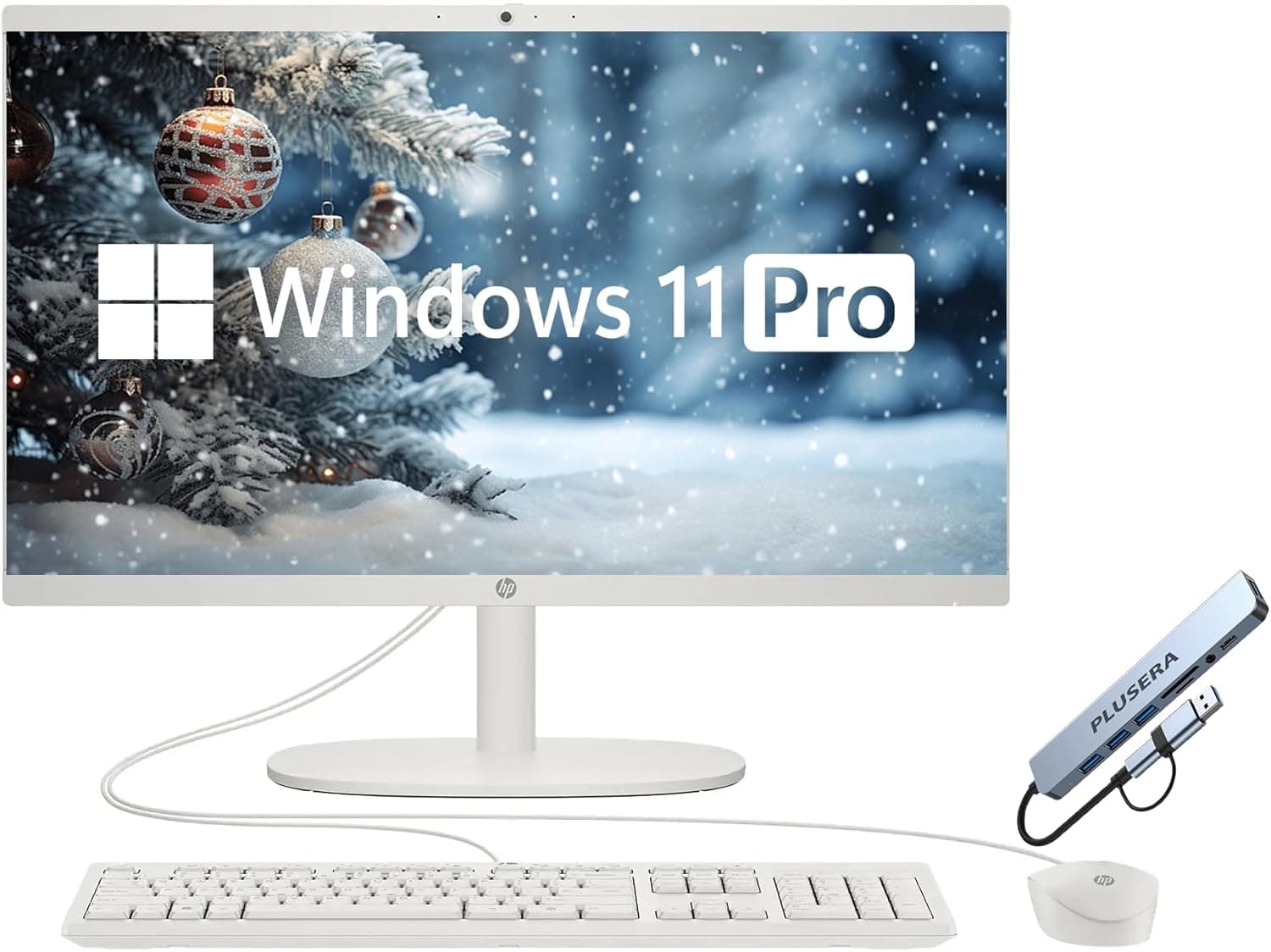 image-HP 21.5 FHD All-in-One Desktop Computer, 32GB RAM 1.2TB Storage (1TB SSD + 256GB Docking Station Set), Dual-Core Intel Celeron, Windows 11 Pro with Microsoft Office Lifetime Suite, Keyboard & Mouse