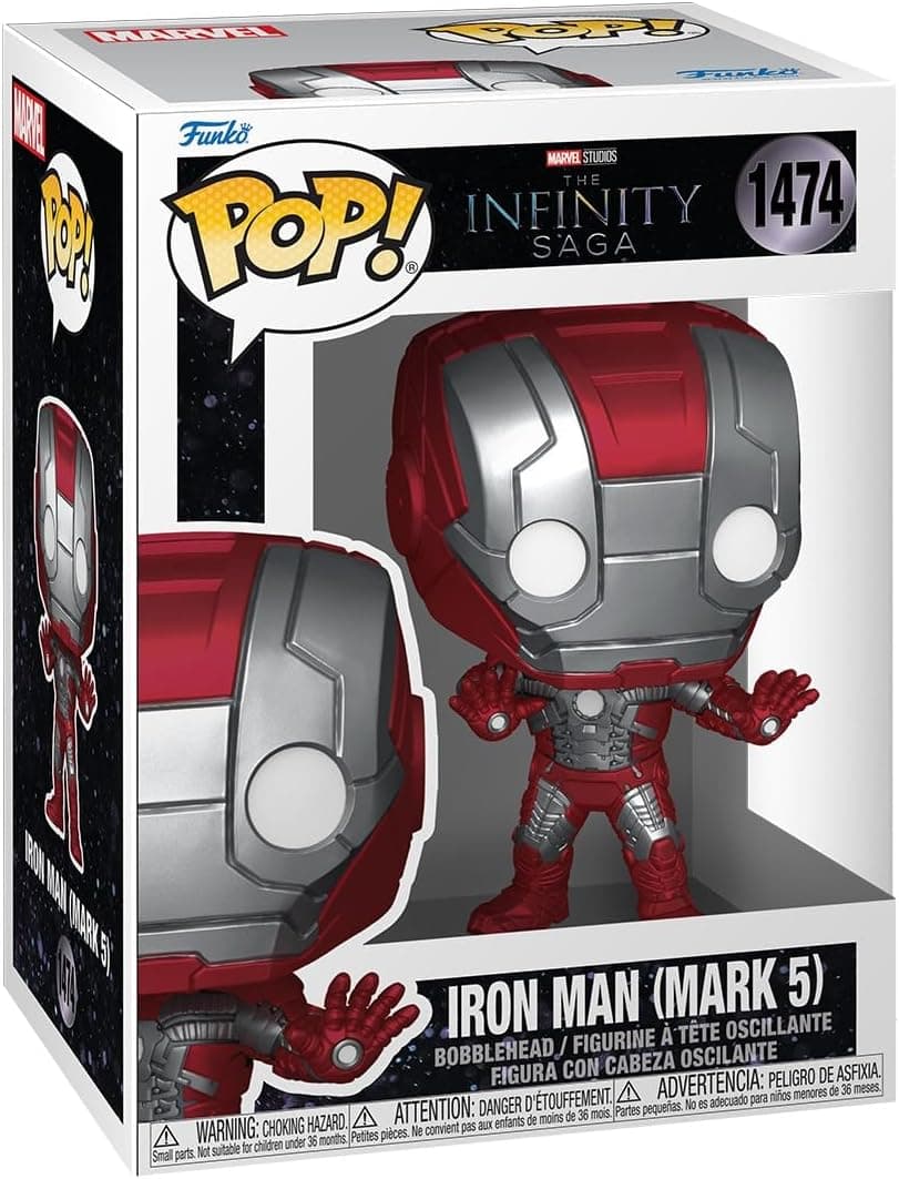 image-Funko Pop Marvel: Infinity Saga - Iron Man - (Mark 5) - Collectable Vinyl Figure - Gift Idea - Official Merchandise - Toys for Kids & Adults - Superheroes Fans - Model Figure for Collectors