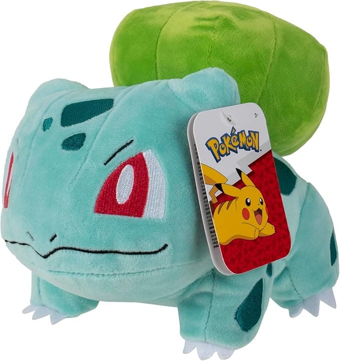 image-Pokemon 8 Bulbasaur Plush Toy - Officially Licensed - Quality Soft Stuffed Animal Figure - Gift for Kids, Boys, Girls & Fans of Pokemon