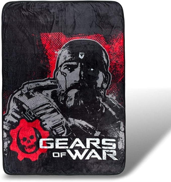 image-Just Funky Gears of Wars Fleece Blanket | Licensed Gears of War Merchandise 45 x 60 Inches