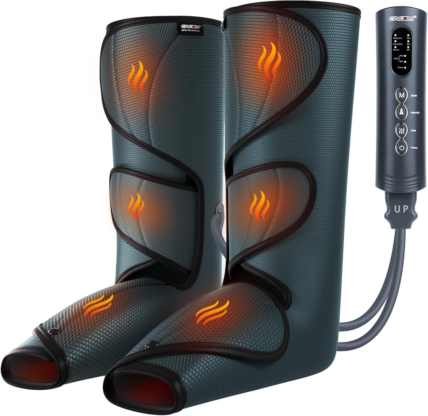 image-CINCOM Leg Massager with Heat and Compression, Legs Massage for Circulation and Pain Relief.