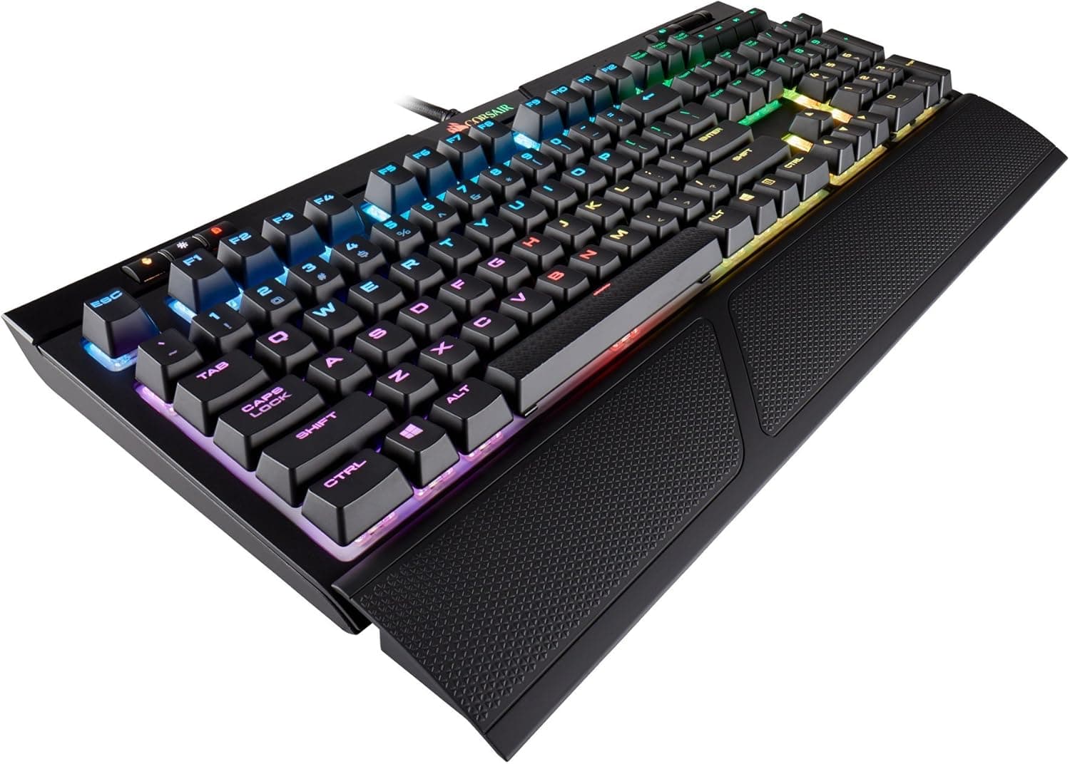 image-CORSAIR STRAFE RGB MK.2 Mechanical Gaming Keyboard - USB Passthrough - Linear and Quiet - Cherry MX Red Switch - RGB LED Backlit-17.6 x 6.61 x 1.57 inches