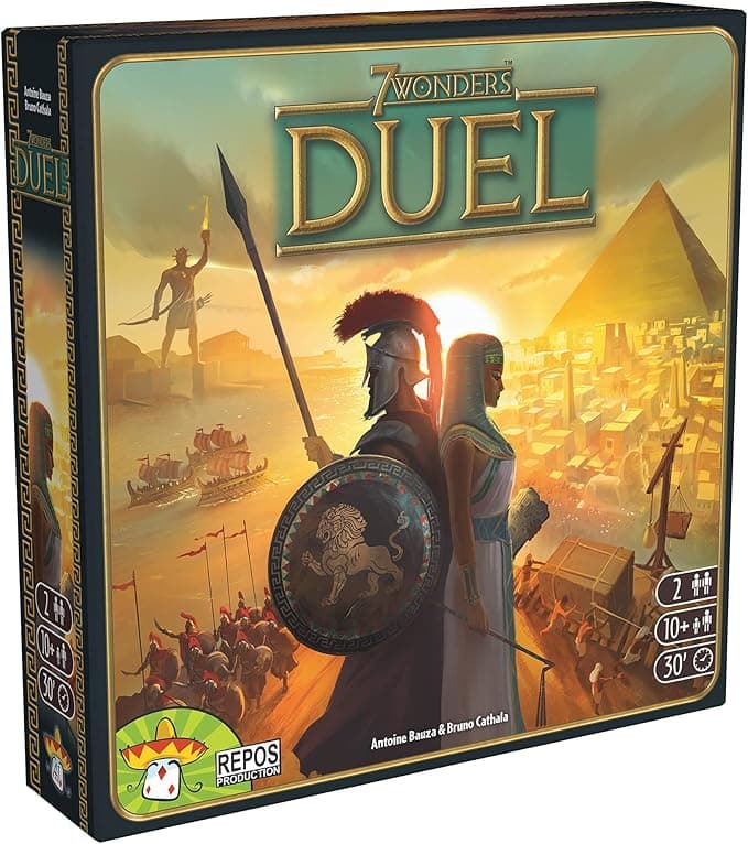 image-7 Wonders Duel Board Game BASE GAME - Intense Two-Player Battles in the Ancient World! Strategy Game for Kids and Adults, Ages 10+, 2 Players, 30 Minute Playtime, Made by Repos Production