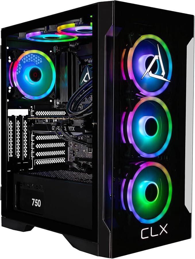 image-CLX Gaming PC - Intel Core i9 14900KF 3.2GHz, GeForce RTX 4070 Super, 1TB NVMe M.2 SSD, 4TB HDD, 32GB DDR5 RGB Memory, 360mm AIO, WiFi, Windows 11 Home, Black
