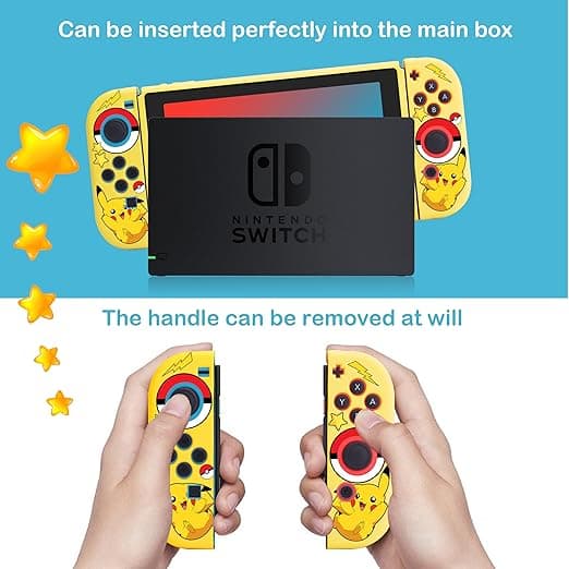 Xcitifun Protective Case Compatible with Nintendo Switch 2017 TPU Cases for Girls Boys Kids Cartoon Cute Kawaii Character Switch Shell Compatible with Nintendo Switch Controller Cover - Yellow Laugh - Image 2