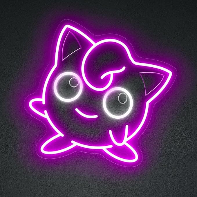 image-Jiggly puffy LED Neon Sign Vibrant Cartoon Wall Decor for Anime Lovers Playrooms, Perfect for Gaming Dens Cozy Reading Nooks, Ideal Gift for Animation Enthusiasts