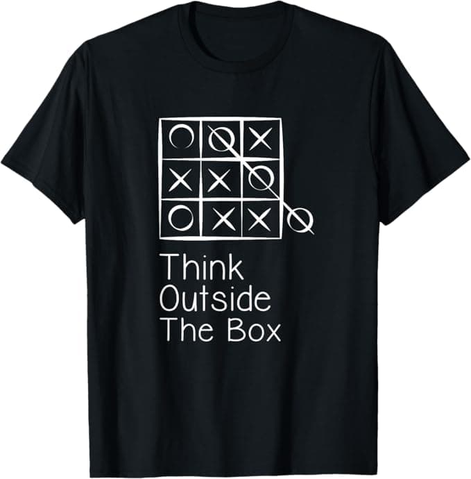 image-Think Outside the Box Nerdy Geek Computer Science Physics T-Shirt - Black, Unisex-Adults, Short Sleeve, T-Shirt, Size S