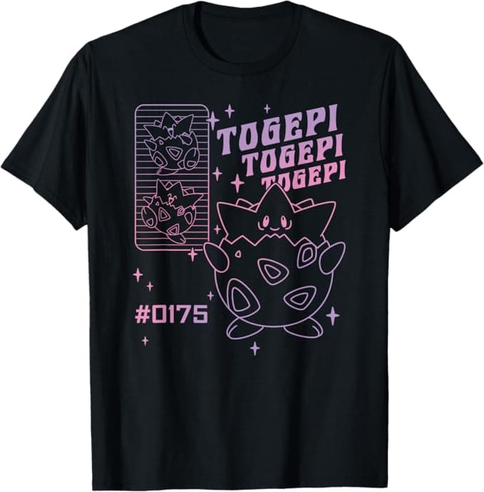 image-Pokémon Togepi Vintage Gradient Line Art T-Shirt