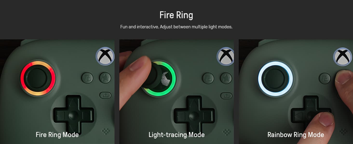 8Bitdo Ultimate C Wired Controller for Xbox with Hall Effect Joysticks and Triggers, RGB Lighting Fire Ring, Compatible with Xbox Series X|S, Xbox One, Windows 10/11 - Officially Licensed (Dark Gray) - Image 2