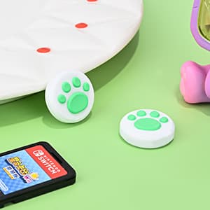 DLseego Case Design for Switch Lite Console 2019, Anti-Slip Shock-Absorption Silicone Protective Soft Carrying Case and Joy Con Controller with 2 PCS Cat Paw Thumb Grips Caps-Green Frogs Animal - Image 3